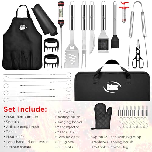 Kaluns BBQ Accessories, Complete Grill Set Grilling Gifts, 40 Pcs Premium Heavy Duty Stainless Steel Barbecue Grill Accessories for Outdoor Grill, Gifts for Dad - size: 40 Pcs
