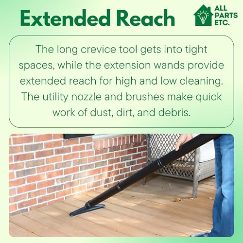 2 1/2 inch Attachments & Accessories 2.5 Wet Dry Vac - Extension Wands, Floor Brush, Dust Brush, Crevice Tool, Utility Nozzle, Compatible with Shop Vac - 6-Pack Attachments - size: 6-Pack Attachments