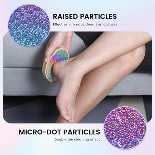 BEZOX Stainless Steel Pedi Egg Foot File Callus Remover for Dry and Wet Feet, Smooth Rough Skin, Plastic-Free Pedicure Tool Pumice Stone, Washable Foot Scrubber for Cracked Heels - Rainbow - style: Rainbow