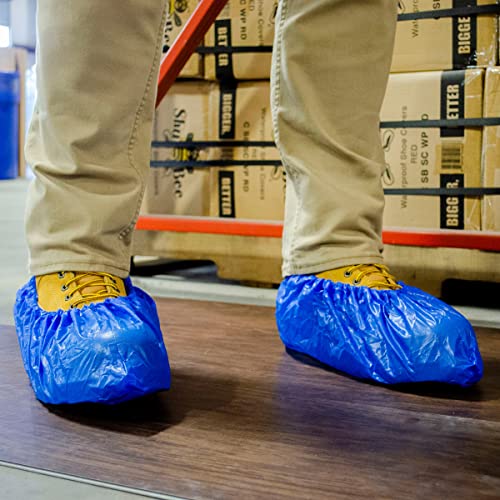 ShuBee Waterproof Shoe & Boot Covers Slip-Resistant Disposable for Plumbing Construction Floor Protection - 40 Pair - color: Light Blue