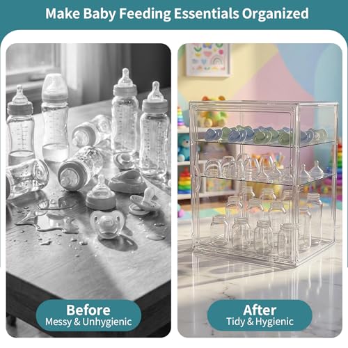 Upgraded Baby Bottle Storage Organizer for Countertop Cabinet, Thickened - size: X-Large