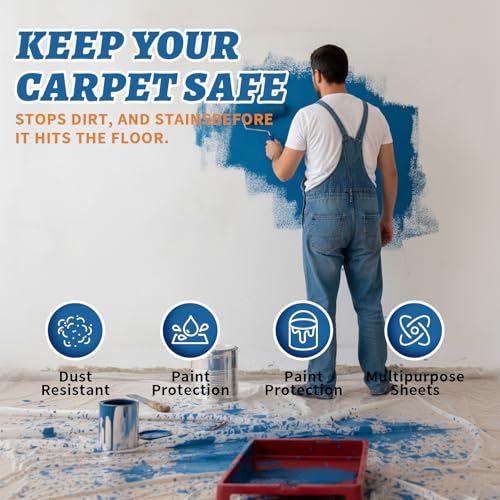 Carpet Protection Film 24" x 200' - Self Adhesive Floor Protector - size: 24"x200'