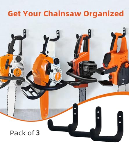 Chainsaw Hanger, 3 Pack Chainsaw Holder Wall Mount, Chainsaw Storage Hook - color: 3 Pack Hanger