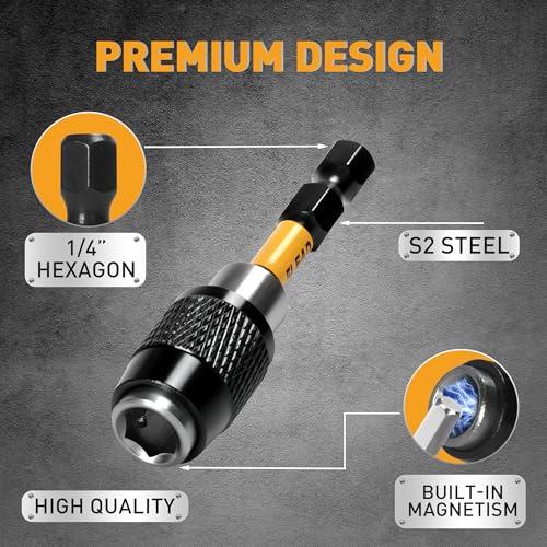 ELEAD 3-Piece Quick Change Bit Holder, 1/4" Magnetic Hex Shank Drill Bit Adapter for Screws, Nuts, Drill, bit set and Handheld Driver - style: 2.5" Standard Version