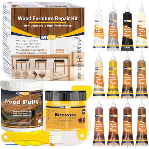 Hupeyna Wood Furniture Repair Kit, 21 Pcs Wood Repair Kit Wood Fillers