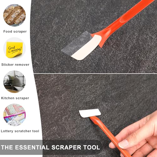 9 Pieces Plastic Scraper, No-Scratch Paint Scraper Tool Portable Car Crevice Cleaning Tool Multi-use Kitchen Scraper Small Sticker Remover for Tight Spaces, Crevices, Food, Labels, Oil Stains, Dirt - color: Red