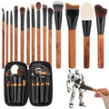 Singhoow 14 Pcs Dust Brush Model Cleaning Brushes Kit with Storage Bag Soft Dusting Brush Wooden Handle for Models Figures Statues Collectibles Craft