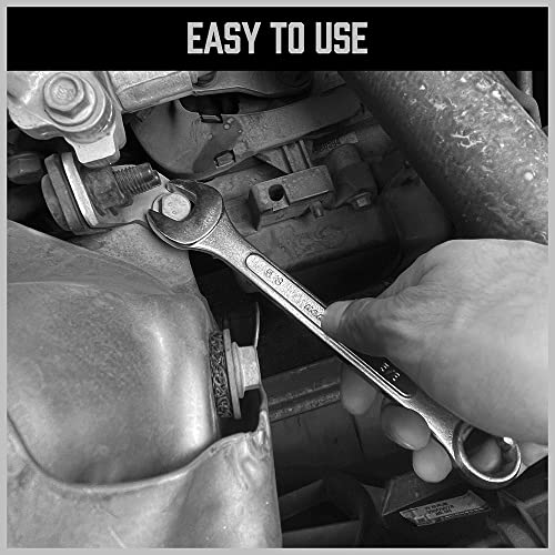HORUSDY 26-Piece Durable Combination Wrench Set with Roll-up Pouch, Open End Wrench Set for General Household, Garage, Auto Repairs, SAE 1/4” - 1” and Metric 8mm - 24mm - style: Combination Wrench Set