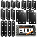 100PCS Flat Plate Straight Bracket,36mm/46mm/56mm/60mm/76mm Flat Brace Bracket, 5 Sizes Stainless Steel Metal Brace Bracket for Wood - color: Silver-88PCS