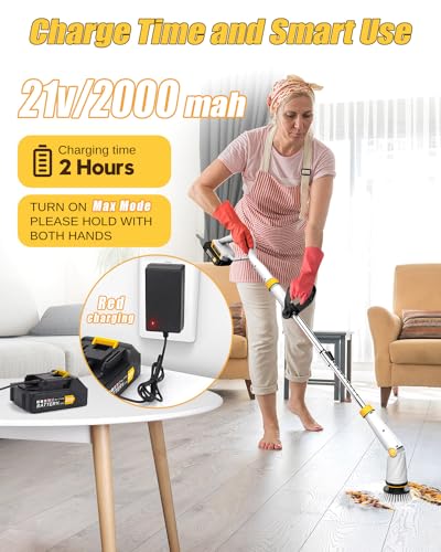Qimedo Electric Spin Scrubber Q2, 4000mAh Battery, 1500RPM High Power - color: White