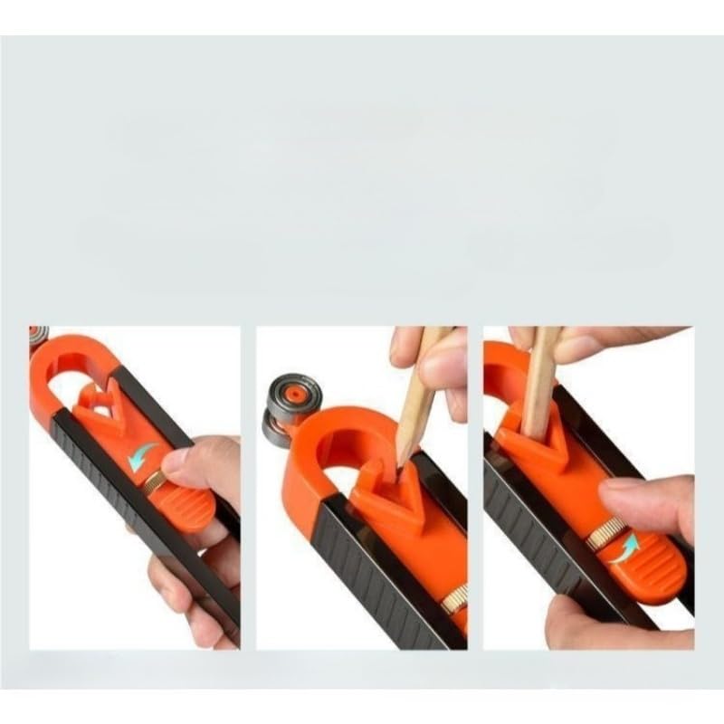 1 Set Contour Gauge Measuring Ruler with Lock Adjustable for Woodworking, Tiling and Carpentry Irregular Curve Profiling Tool, A1