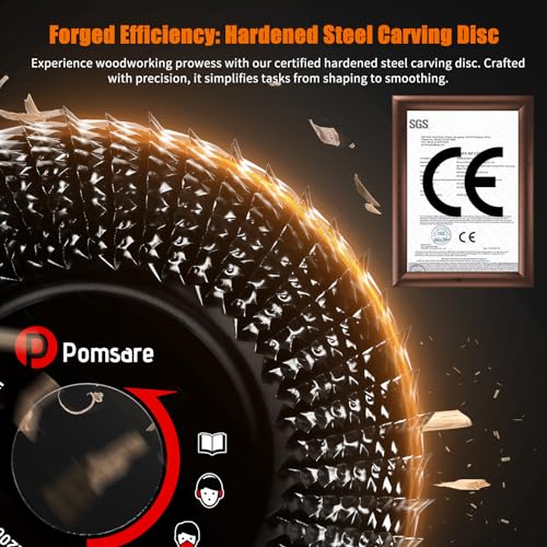 Pomsare 13PCS Wood Carving Disc Set for Angle Grinder, Sanding Wheel