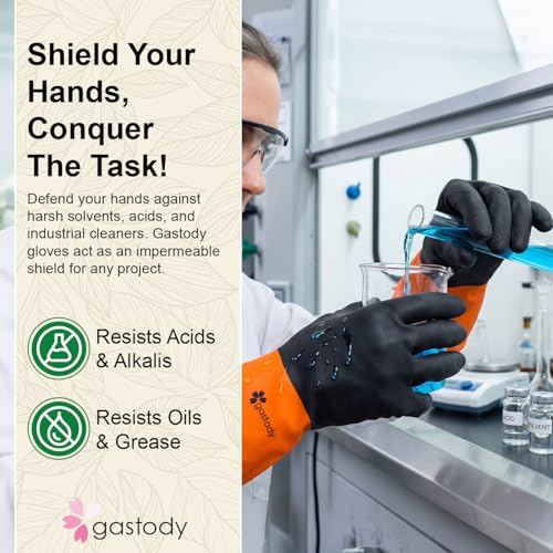 Gastody™ - Chemical Resistant Gloves, Reusable,Heavy Duty Safety Work Gloves,Resist Acid,Oil,Alkali - S-M-L-XL-XXL Size - size: Medium, style: Chemical Gloves Set of 2 Pairs