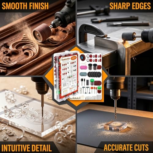 318 Piece Rotary Tool Accessories Kit with Sanding Drum, 1/8 Inch Shank Universal Fit Rotary Tool Bits for Sanding, Cutting, Grinding, Polishing, Cleaning, Drilling, Engraving, Woodworking DIY - color: 138pcs-22 Styles