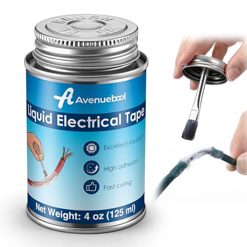 Liquid Electrical Tape 4oz Waterproof Liquid Tape Electrical Insulating Glue with Brush Cap, High Temperature Resistant Flexible Rubber Coating for Wires Cables, Plug, Automotive(Clear) - color: Clear