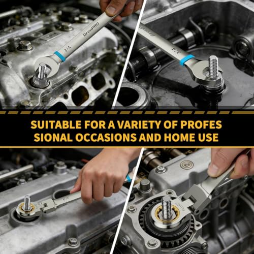 GRENPRO 23PC Flex Head Ratcheting Wrench Set Metric&SAE OpenEnd Combination - style: 23PCS Nickel Flex-Head Ratcheting Wrench Set