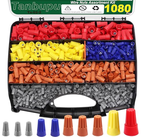 1080PCS Electrical Wire Connectors Screw Terminals, Insulating Insert Twist Terminals with Spring,Wire Screw Caps Kit Quick Connection - size: 1080pcs