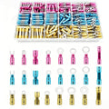 710Pcs Heat Shrink Wire Connectors Kit, Marine Grade Tinned Copper Electrical Terminals, Waterproof Ring Fork Spade Butt Connectors for Automotive Boat Wiring