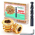 Twidec/105PCS 1/4"-20 Threaded Inserts for Wood Furniture Screw-in Nut Wood Inserts Bolt Assortment Kit with M6 Hex Wrench (1/4"-20 x10mm) N-059-1/4x10 - size: 1/4"-20 x 10mm (105 PCS)
