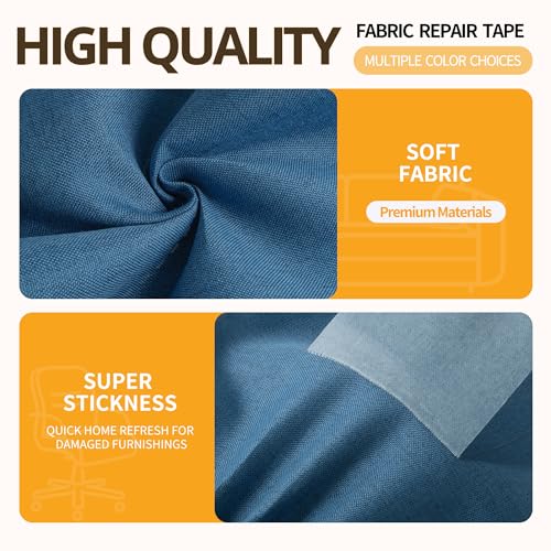 Fabric Repair Tape,4"x80"Self-Adhesive Linen Repair Tape Patch Kit NavyBlue - color: Navy Blue, size: 4" x 80"