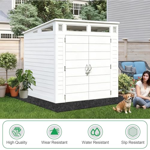 ToLanbbt Outdoor Storage Shed Floor Mat, 7 x 4 FT Waterproof Carport Mat, Washable Furniture Pad with Non Slip Backing for Dust, Oil, Protection, Storage Shed Not Included - size: 7 x 4 Ft
