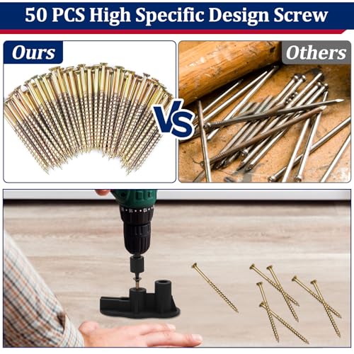 Squeaky Floor Repair Kit with 50 Screws and 5 Tools, Squeak No More Set - size: 50 Screws