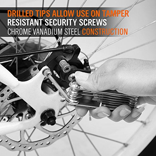 HORUSDY Tamper Proof Star Key Set (Folding) Security Torx Key Set Sizes Include T-6 to T-30 - style: Folding Star Key
