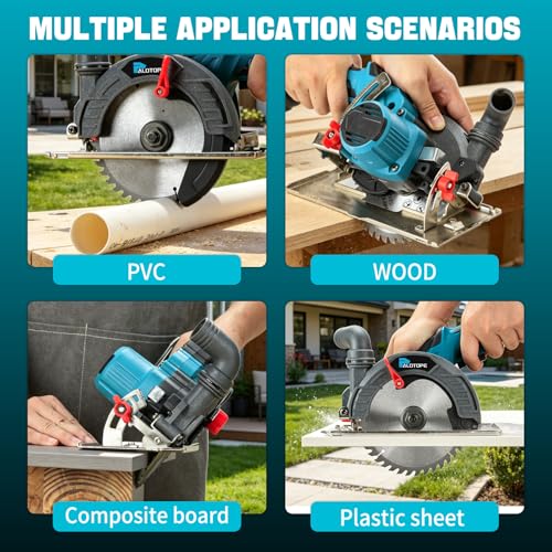Cordless Circular Saw, 6"Brushless Circle Saw with 2x6.0Ah Battery