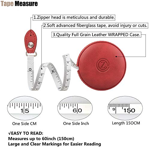 Sewing Tape Measure, Medical Body Cloth Tailor Craft Dieting Measuring Tape, 60 Inch/1.5 M Dual Sided Retractable Ruler with Push Button Round(1 Pack, Red) - color: Red 1 pack