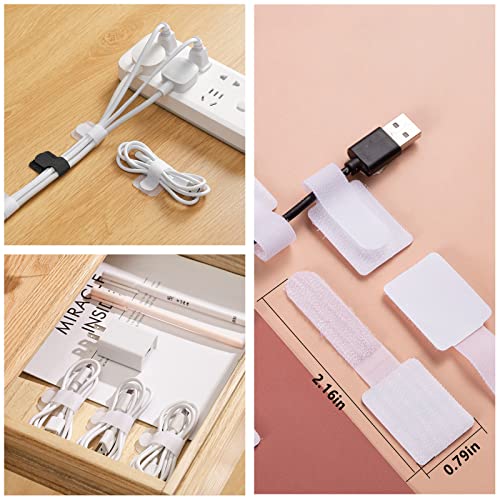 White Cable Management Organizer Kit 4 Cable Sleeve Split 311Pcs - size: 322 PCS