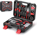 Eastvolt 128-Piece Home Repair Tool Set, Tool Sets for Homeowners, General Household Hand Tool Set with Storage Toolbox, EVHT12801, Black + Red (ASK01) (Pack of 5) - size: 128 (Pack of 5), style: Tool Set