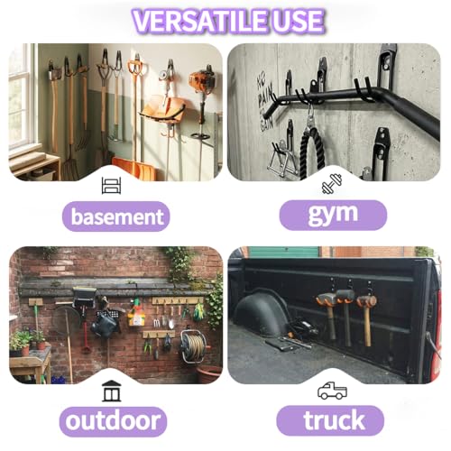 16 Pack Garage Hooks Heavy Duty Wall Mount Storage Hangers Holder Organizer, for Power Tool, Garden Yard Tools, Utility, Ladder, Hose
