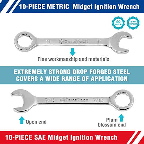 DURATECH Mini Wrench Set, Small Ignition Wrench Set, Mirror Polished - color: Silver