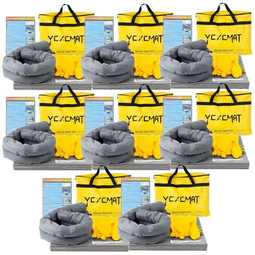 Universal Spill Kit for Chemical, Water & Garage Oil Cleanup 8 Pack - size: 8 Pack