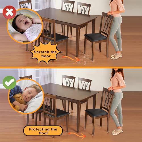 16 Pcs Square Chair Leg Floor Protectors for Hardwood Floors - size: M - 16 Pcs - Clear