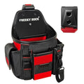 Electrician Tool Pouch with Quick Detach Belt Clip, Heavy Duty Tool Belt Pouches with Notebook Pocket, Tape Measure Holder & Screwdriver Loops for Carpenter, Contractor, HVAC Tech & DIY - size: Large Pouch