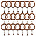 50 Pack of Wooden Curtain Rings with Clips, (1.75 inch Inner Diameter), Wood Drapery Rod Rings (Compatible Up to 1 Inch Thickness Rod), Handmade Rosewood Curtains Hook Rings with Clips Drapes Rods. - size: 1.75 INCH Inner Dia