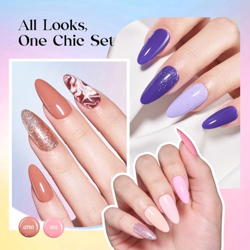Beetles Gel Nail Polish Set, 36 Colors Pink Purple Red Green Blue Brown - color: Shifting Lights - 36 Colors