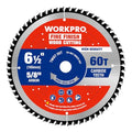 WORKPRO 6-1/2" Circular Saw Blade, 60T Fine Finish Wood Cutting | Trim & Smooth Finish Cuts, Thin Kerf Carbide Tipped ATB Teeth for Plywood, DIY Woodworking Projects, 1 Pack