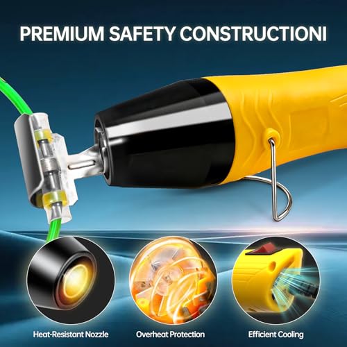 120PCS Solder Seal Wire Connectors Kit with Dual Temp Heat Gun, Heat Shrink Solder Butt Connectors Waterproof Electrical Terminals for Automotive Marine Boat RV Wiring Repair (120, Black) - color: BLACK