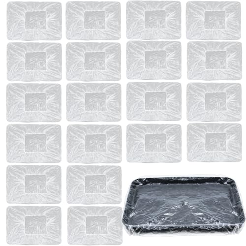 20Pcs Disposable Paint Tray Liners 18 Inch Paint Roller Tray Liners Paint Pan Liners Plastic Paint Tray Liner Bag Covers Large Paint Roller Tray Liner Set for House Walls Ceilings Painting - color: 20pcs, size: 18 Inch