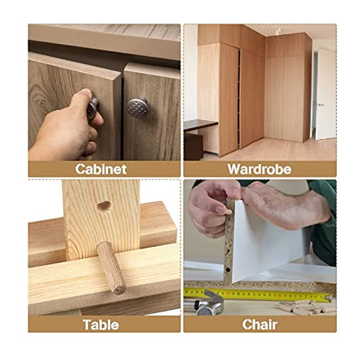 100 Pack Wooden Dowels 3/8 Inch Wooden Dowel Pins 1.5'' Dowel Rods Wood Sticks Reinforcing Wood Dowel for Furniture Repair Chair Table Cabinet Drawer Woodworking Joints Assembly Cabinet