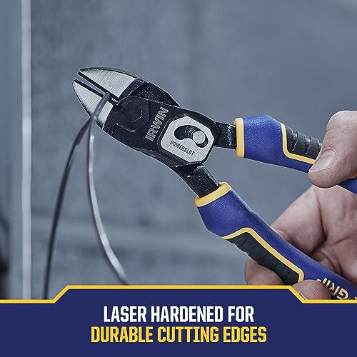 IRWIN POWERSLOT Pliers, High Leverage Lineman's 9.5" and Diagonal 8", 2 Pack (IWHT84006)