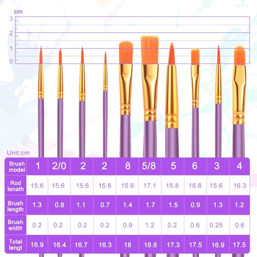 ESRICH 200PCS Paint Brushes, Paint Brush for Acrylic Painting - color: Purple, size: 200