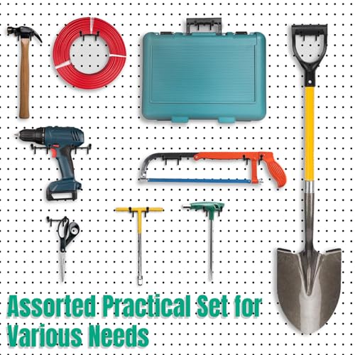 Pegboard Hooks, 10 Pack 4" 6" Dual Arm Peg Board Heavy Duty Hangers (Black) - color: Black