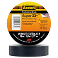 3M Scotch Super 33+ Electrical Tape, 3/4 in x 52 ft, 1 Roll, Black - size: 3/4" X 52'