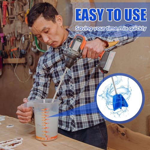 Loosh 3 Pcs 11" Paint Stirrer for Drill, Paint Mixer Attachment, Blue - color: Blue, size: 11"