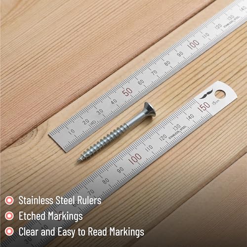 Mr. Pen- Machinist Ruler, 2 Pack, 150mm, Stainless Steel Imperial - style: 150 mm, 2 Pack