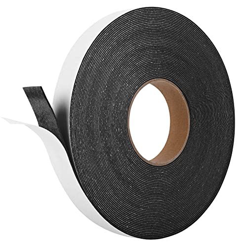 Kikerike Self Adhesive Foam Tape Weatherstrip 1In x 1/16In x 66Ft High Density Foam Insulation Strips Seal Weather Stripping with Strong Adhesive for Door and Window Sound Isolation Soundproofing - size: 1in x 1/16in x 66Ft