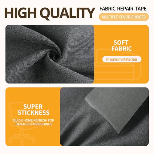 Fabric Repair Tape,4"x80"Self-Adhesive Linen Repair Tape Patch Kit Darkgrey - color: Dark Grey, size: 4" x 80"